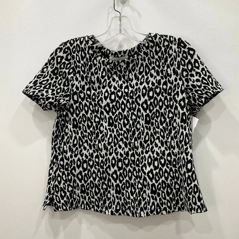 Casual Chic Wear Top Short Sleeve By Eri + Ali In Black & White, Size: Xs