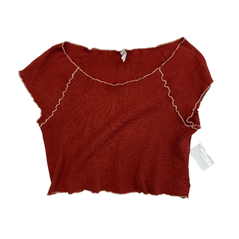 Exclusive Customization Top Short Sleeve By Free People In Orange, Size: M