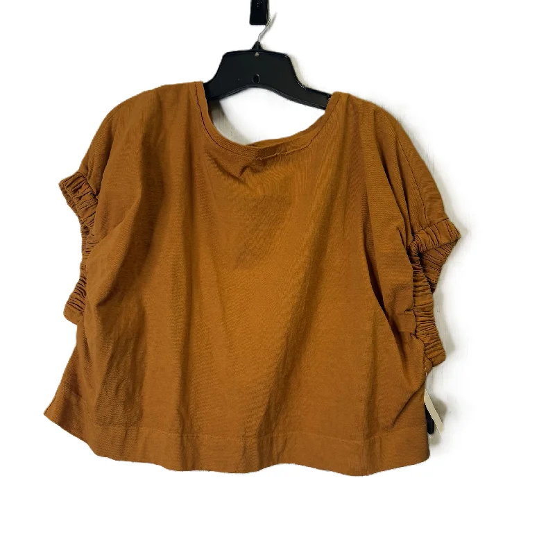 High Street Design Top Short Sleeve By Free People In Orange, Size: Xs
