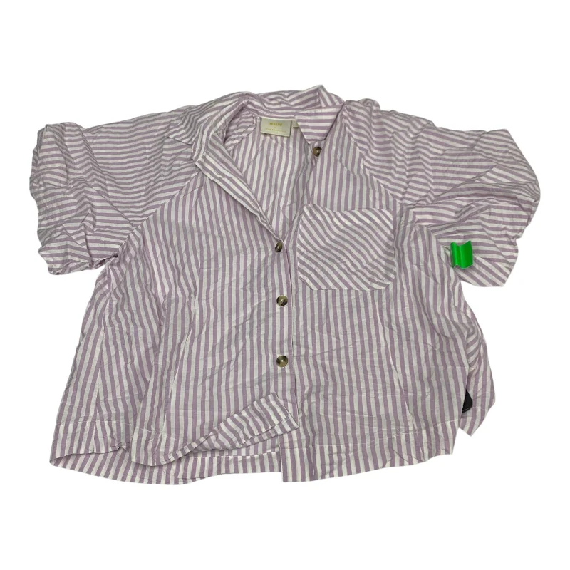 Cozy Dress Top Short Sleeve By Maeve In Striped Pattern, Size: L