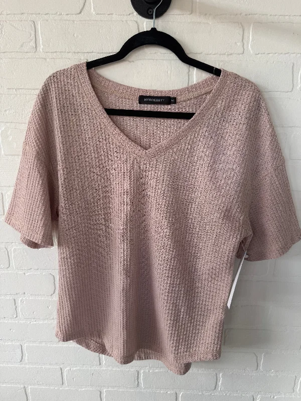 Stylish Jackets Top Short Sleeve By Merokeety In Tan, Size: S