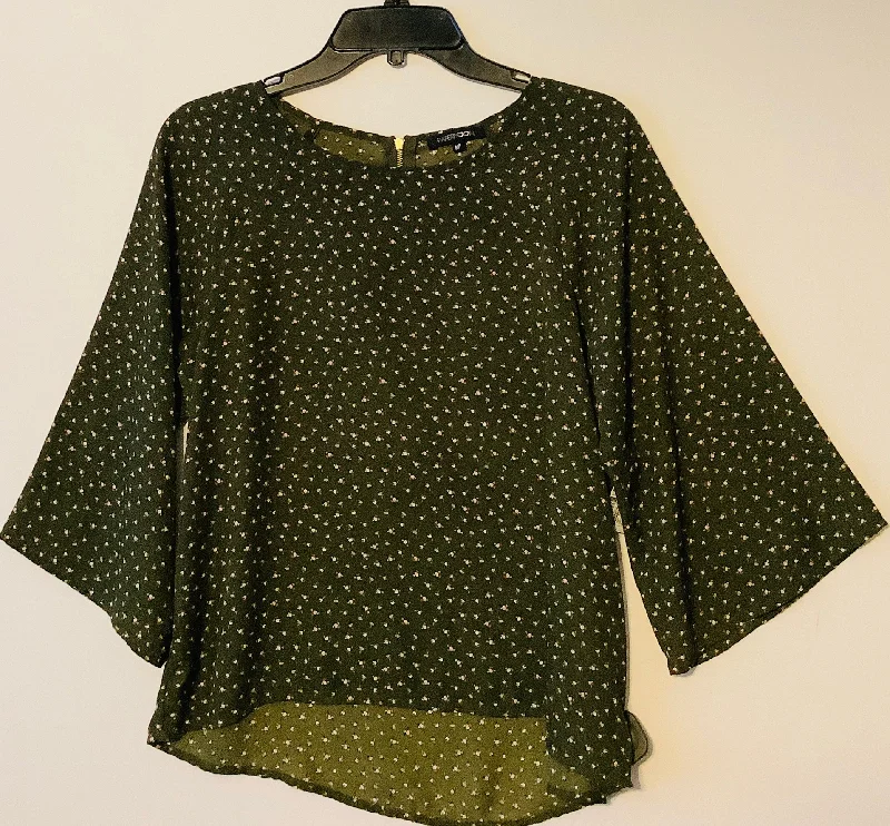 Cozy Look Top Short Sleeve By Papermoon In Green, Size: M
