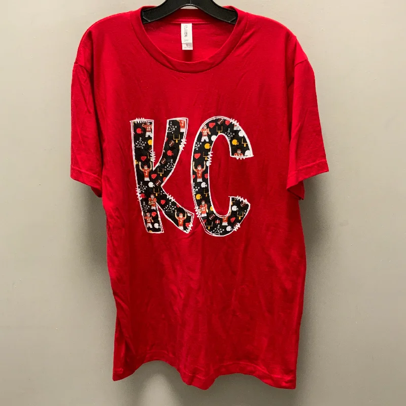 Stunning Fashion Top Short Sleeve By Tultex In Red, Size: L