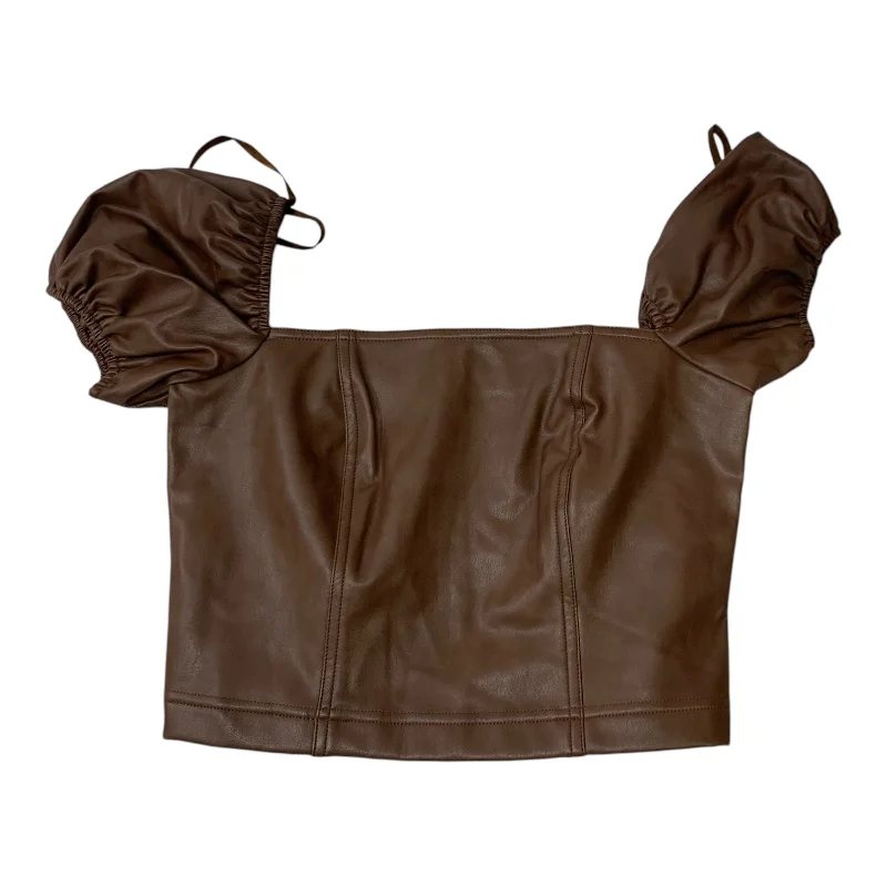 Soft Tops Top Short Sleeve Designer By 7 For All Mankind In Brown, Size: Xs