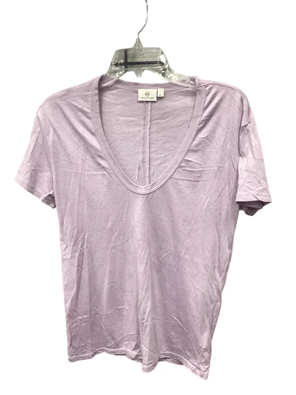 Classic Design Top Short Sleeve Designer By Adriano Goldschmied In Purple, Size: S