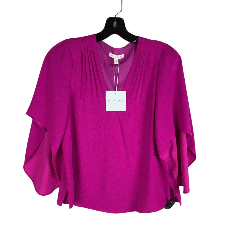 Nightclub Style Top Short Sleeve Designer By Cma In Pink, Size: Xs