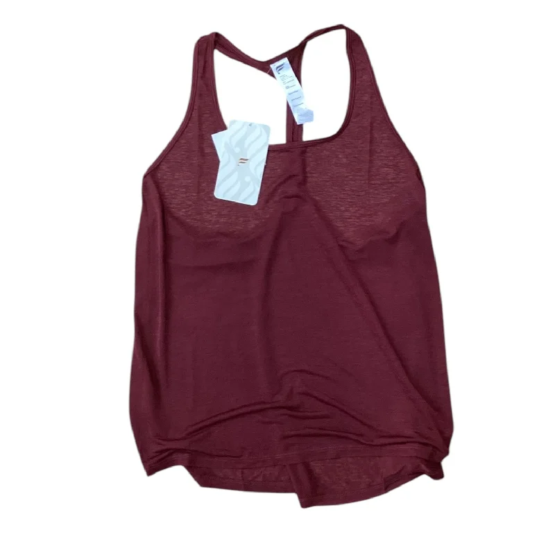 Comfortable Design Top Short Sleeve Designer By Fabletics In Red, Size: L