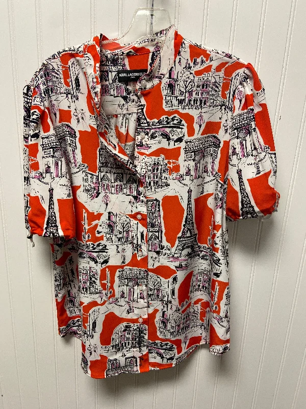 Refreshing Design Top Short Sleeve Designer By Karl Lagerfeld In Red, Size: Xs