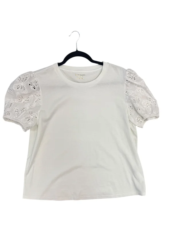 Comfortable And Simple Top Short Sleeve Designer By Kate Spade In White, Size: Xl