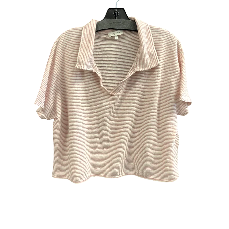 Modern City Top Short Sleeve Designer By Lafayette 148 In Striped Pattern, Size: Xl