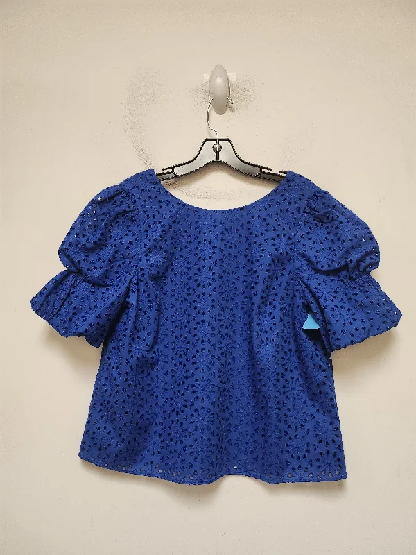 Effortless Outfits Top Short Sleeve Designer By Lilly Pulitzer In Blue, Size: M