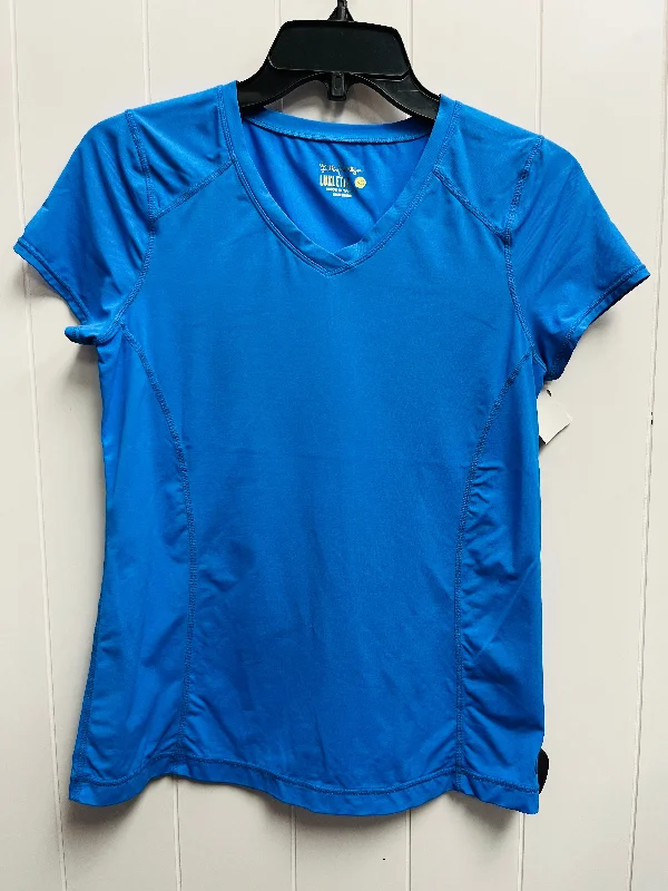 Soft Layers Top Short Sleeve Designer By Lilly Pulitzer In Blue, Size: Xs