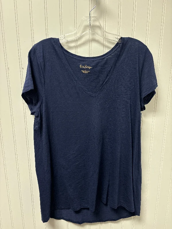 Fashionable Ease Top Short Sleeve Designer By Lilly Pulitzer In Navy, Size: L