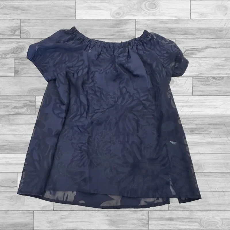 Comfortable And Casual Top Short Sleeve Designer By Lilly Pulitzer In Navy, Size: M