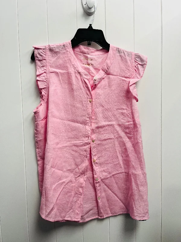 Luxury Fashion Top Short Sleeve Designer By Lilly Pulitzer In Pink, Size: L
