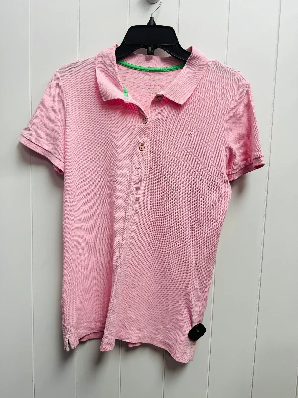 Sports And Leisure Top Short Sleeve Designer By Lilly Pulitzer In Pink, Size: M