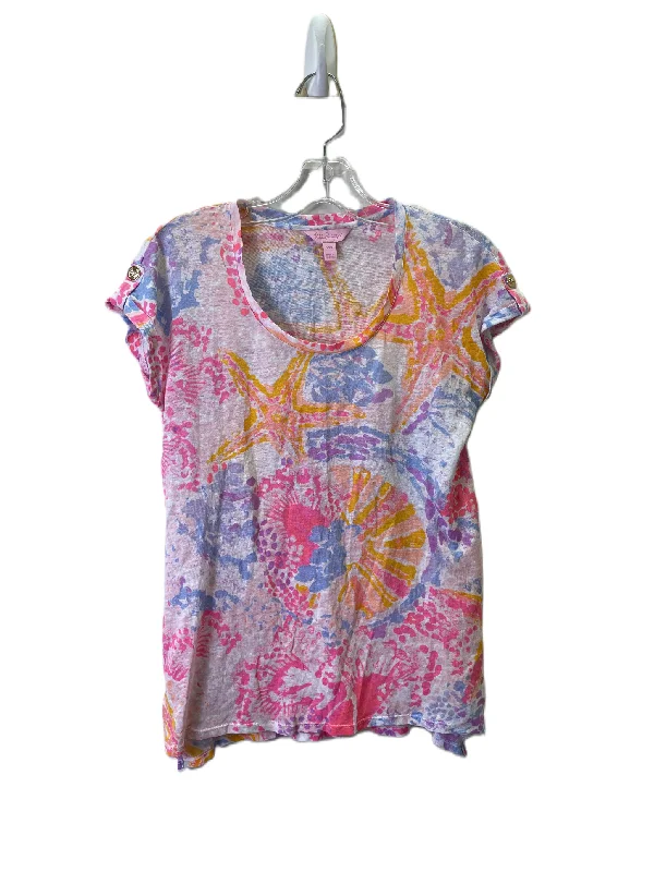 Casual Wear Top Short Sleeve Designer By Lilly Pulitzer In Pink, Size: Xxs