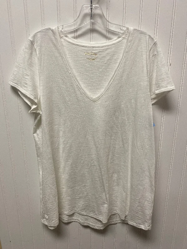 Fashion Classic Top Short Sleeve Designer By Lilly Pulitzer In White, Size: L