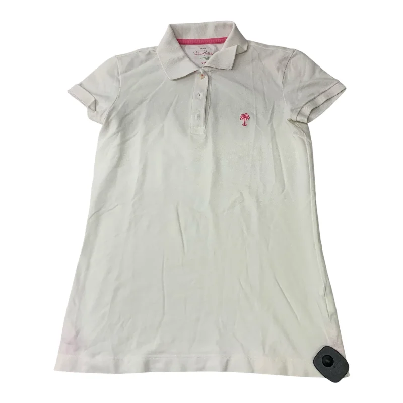 Minimalism Top Short Sleeve Designer By Lilly Pulitzer In White, Size: Xs