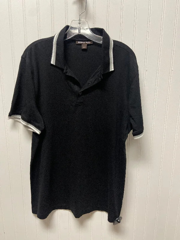 Soft And Comfortable Top Short Sleeve Designer By Michael Kors In Black, Size: L