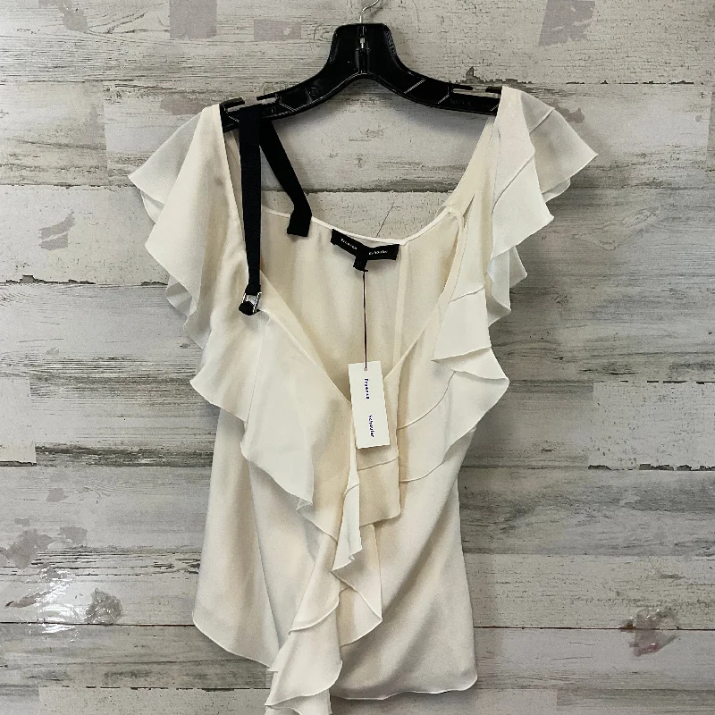 Classic Retro Top Short Sleeve Designer By Proenza-schouler In Cream, Size: S