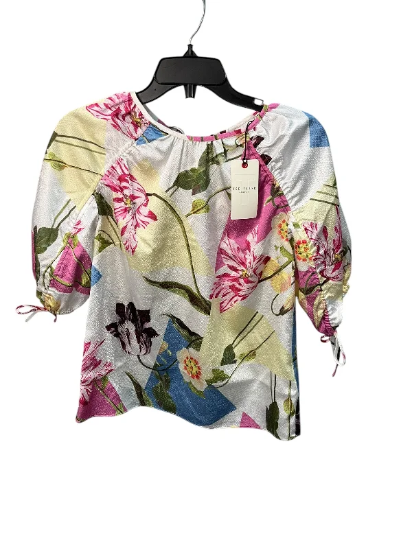 Cool Breeze At Night Top Short Sleeve Designer By Ted Baker In Floral Print, Size: S