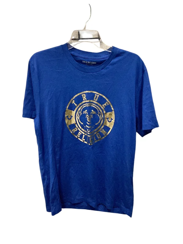 Modernism Top Short Sleeve Designer By True Religion In Blue, Size: L