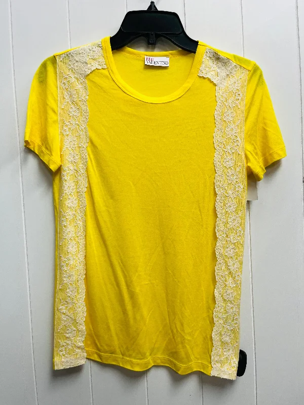 Relaxed Tops Top Short Sleeve Designer By Valentino-mario In Yellow, Size: S