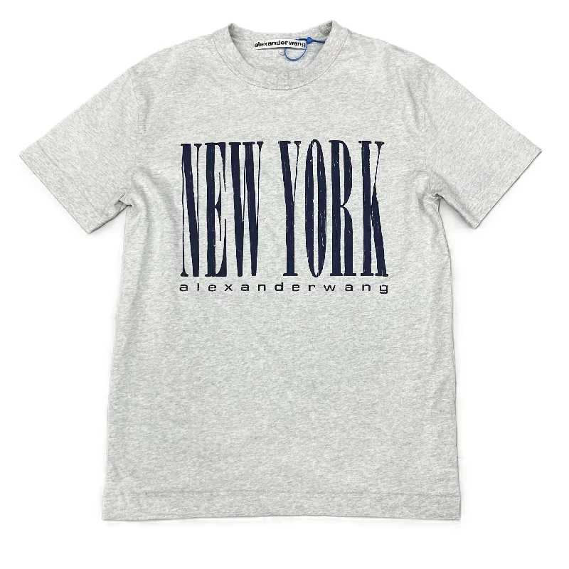 Comfortable Looks Top Short Sleeve Luxury Designer By Alexander Wang In Blue & Grey, Size: Xxs