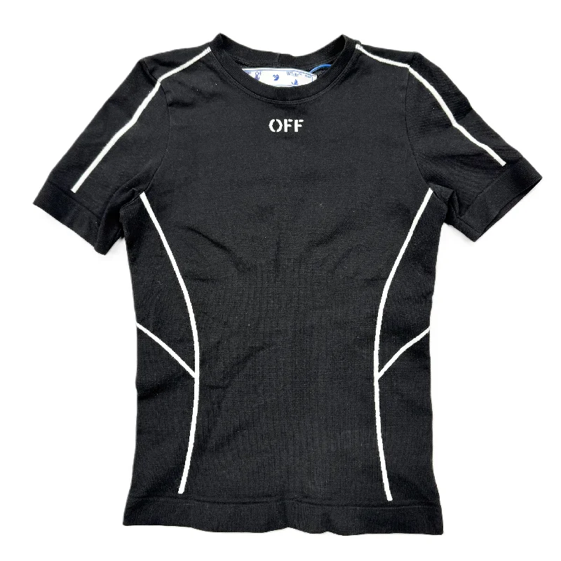 Fashion Concept Top Short Sleeve Luxury Designer By Off-white In Black & White, Size: S/M