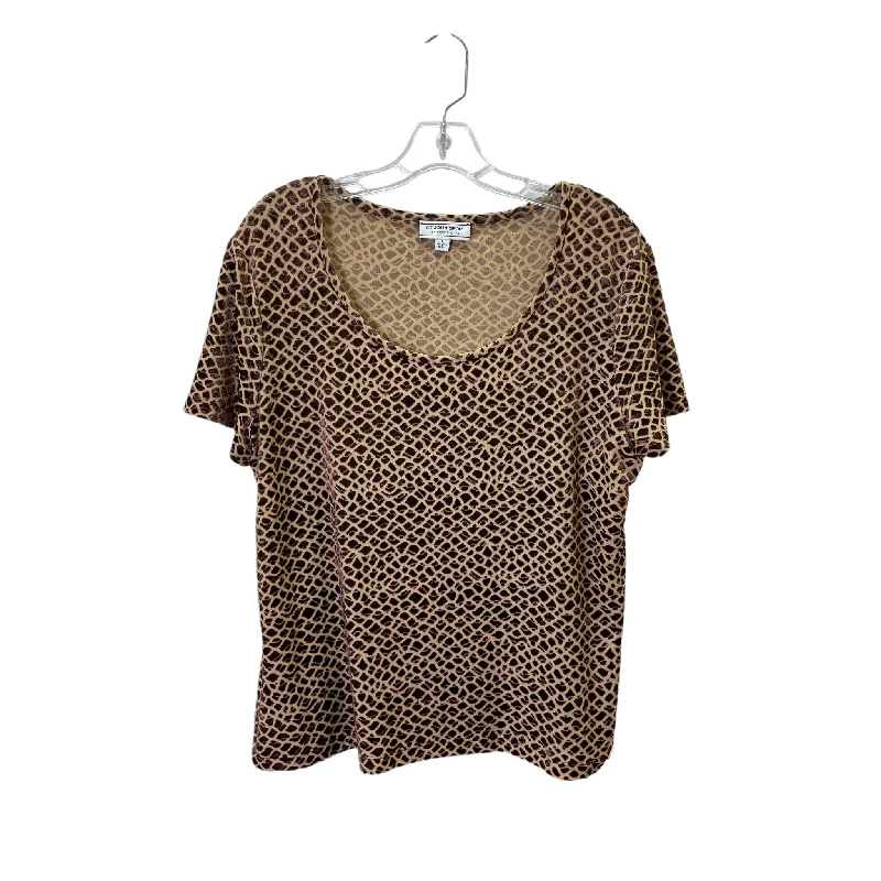 Goddess Style Top Ss Luxury Designer By St. John In Brown, Size:L