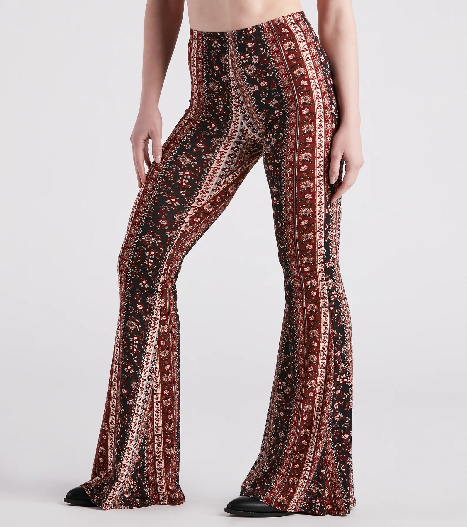 Comfy Layers Trendy Gal Floral Boho Flare Pants
