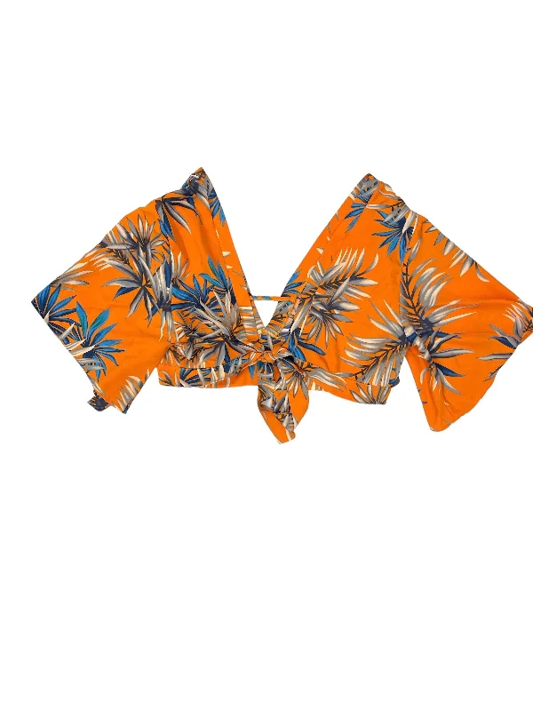 Soft Touch Tropical Print Top Short Sleeve Shein, Size 3x