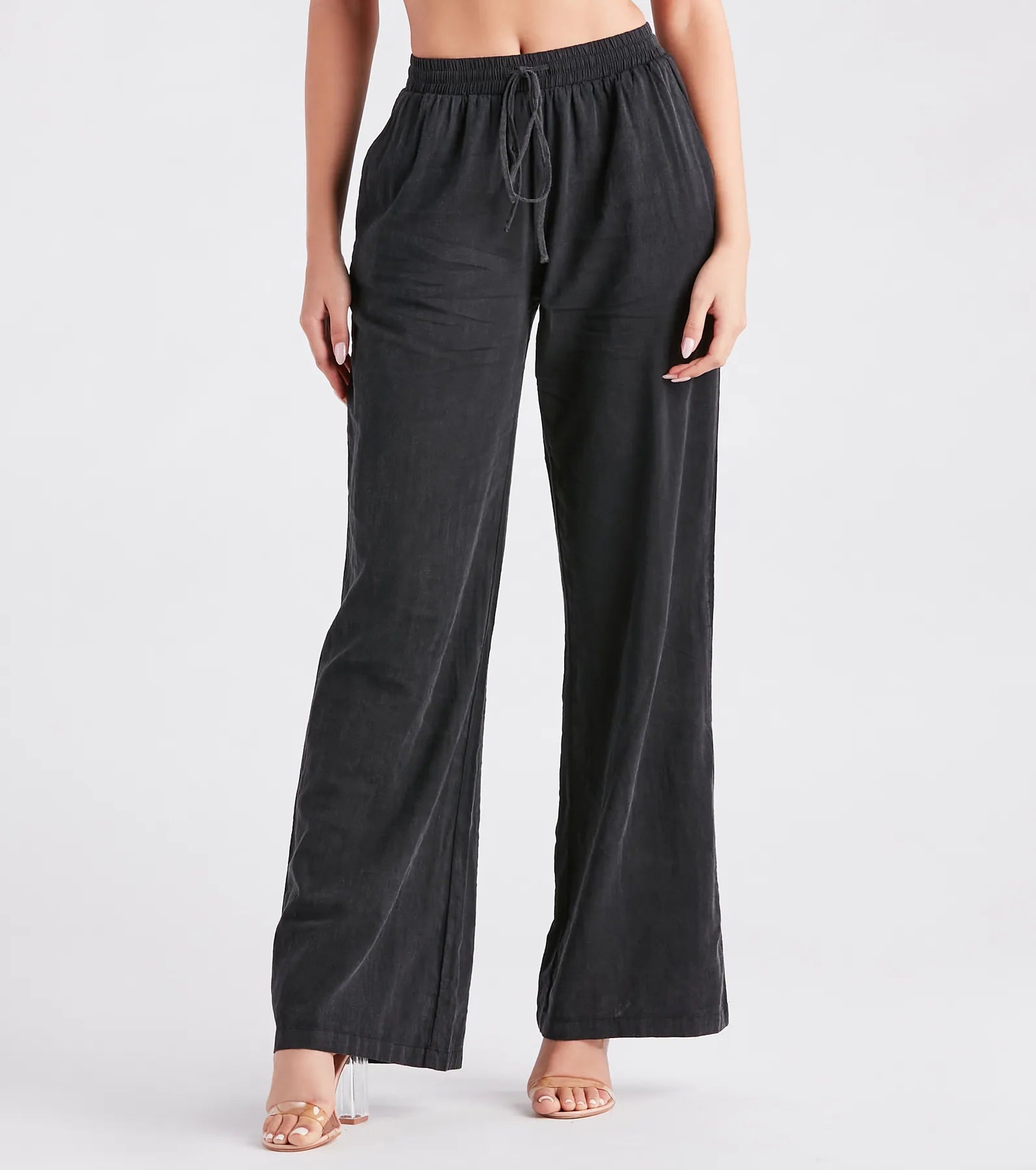 Elegant Comfort Weekend By The Bay Cotton Wide-Leg Pants