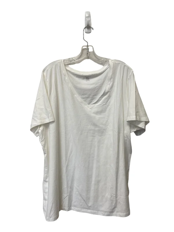 Soft Wearables White Top Short Sleeve Basic Amazon Essentials, Size 3x