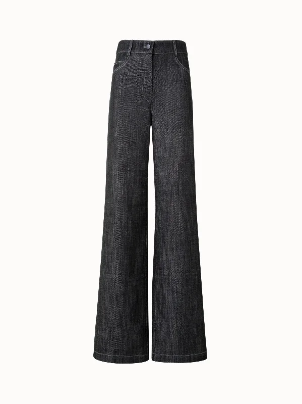 Fresh Comfort Wide Leg Pants in Winter Denim