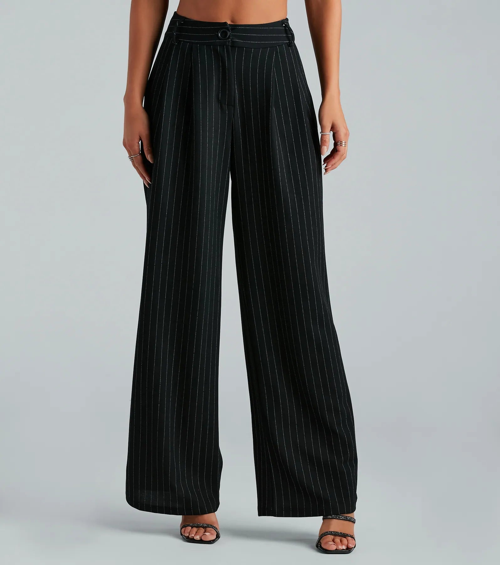 Artistic Temperament Work It High Rise Pinestripe Trouser Pants