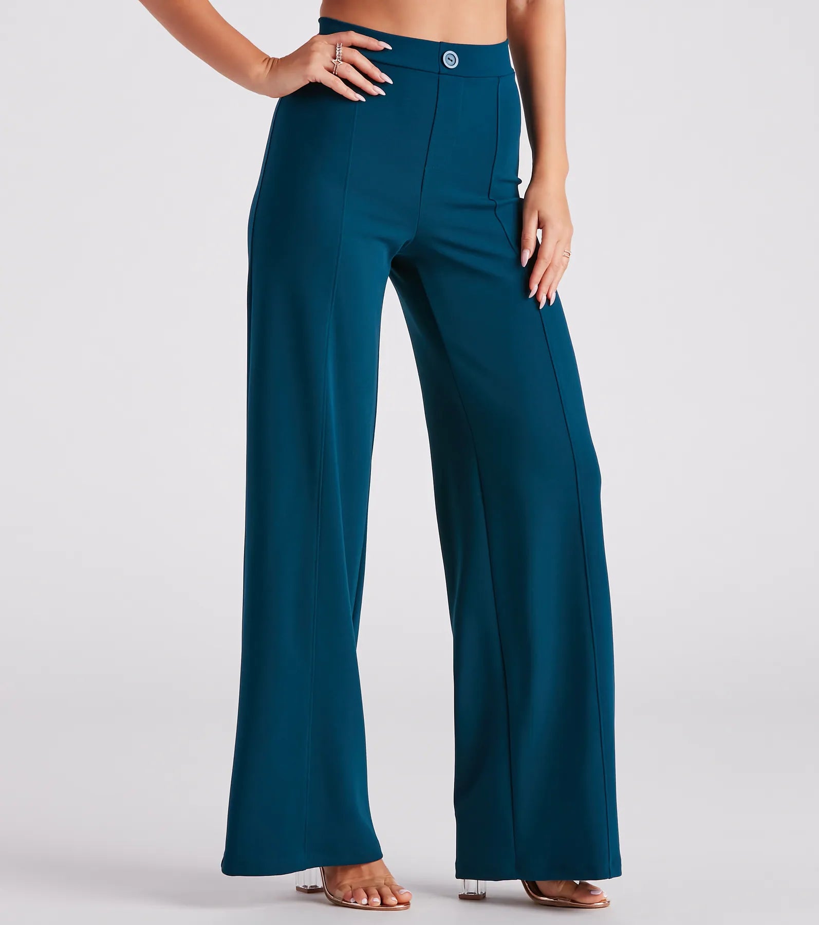 Street Charm Wrap Around You Crepe Wide-Leg Pants