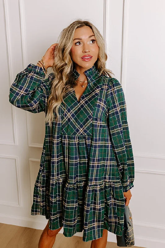 Casual Ease Apple Picking Pretty Plaid Mini Dress