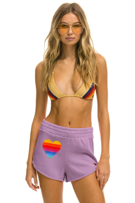 Lively And Youthful AVIATOR NATION RAINBOW HEART STITCH LOUNGER SHORT - MAUVE