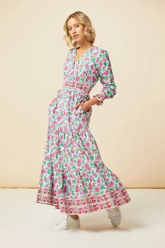 Stretch Design Billie Block Print Dress | Pink/Green