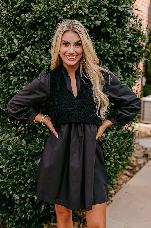 Design Perception Boho Belle Two Piece Mini Dress in Black