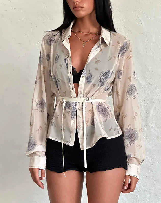 Easy Style Christabel Shirt in Wild Rose Blue