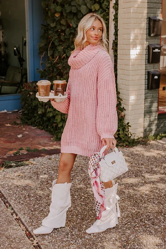 Boutique Recommendation Espresso Martini Sweater Dress in Pink
