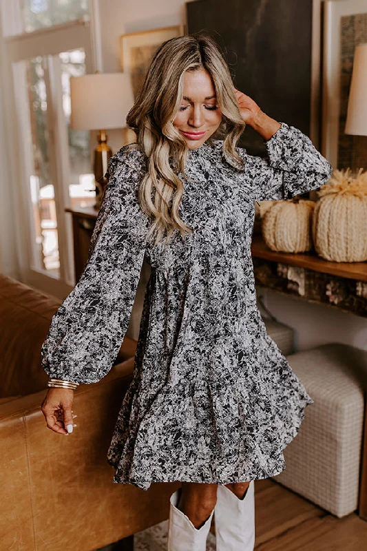 Modern City Graceful Reflections Floral Mini Dress