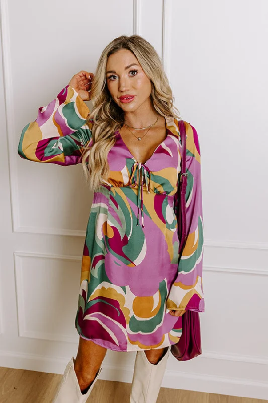 Relaxed Fits Groovy Mindset Satin Mini Dress