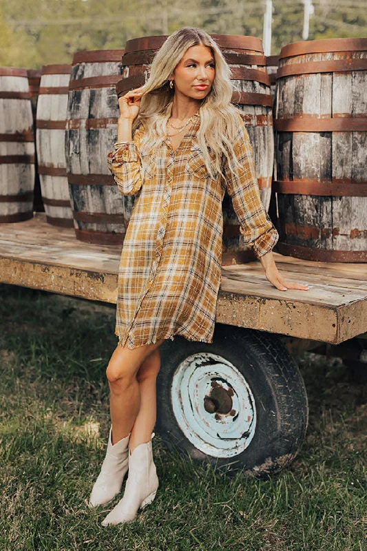Effortless Elegance Hayride Happiness Plaid Mini Dress