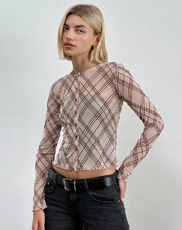 Relaxed And Casual Kahula Shirt in Sketchy Stripe Nude