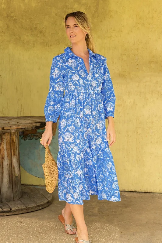 Diamond Series Lara Shirt Dress | Camilla Blue/White
