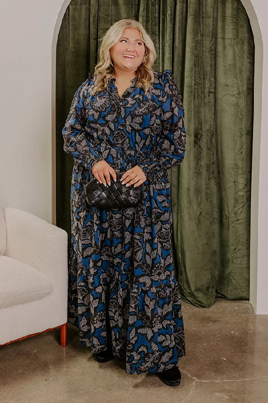 Denim Design Lost in A Novel Floral Maxi Dress Curves